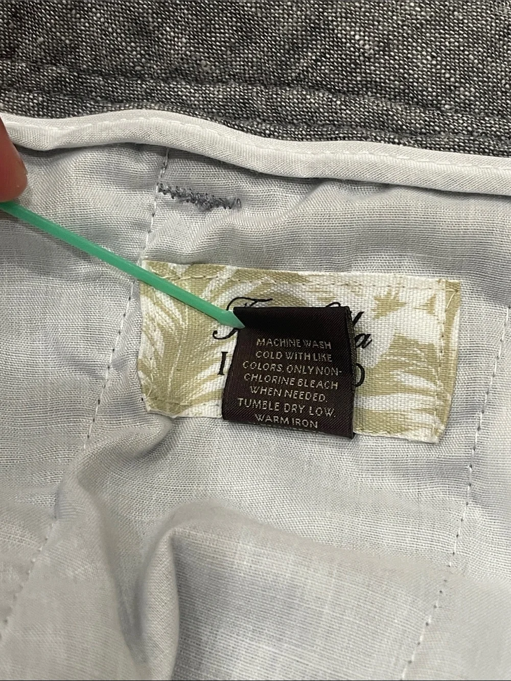 Tasso Elba Island Men's Relaxed  34/32 Linen-Blend Grey Drawstring Pants